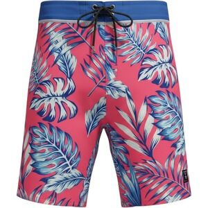 Vast Titanium 22 Mens Board Shorts Pink Blue Tropical Monstera Leaf Size 36 Tie